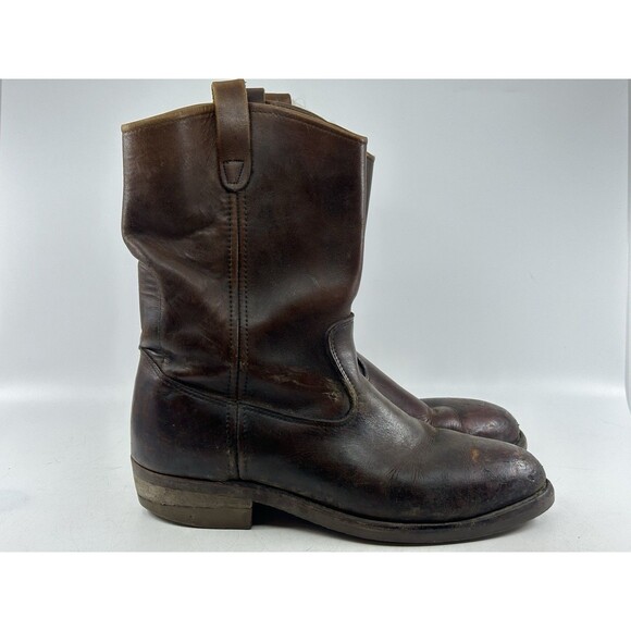 Iron Age Boots Mens 12 D Brown Leather Western Vintage Steel Toe USA Union Made - Picture 1 of 6